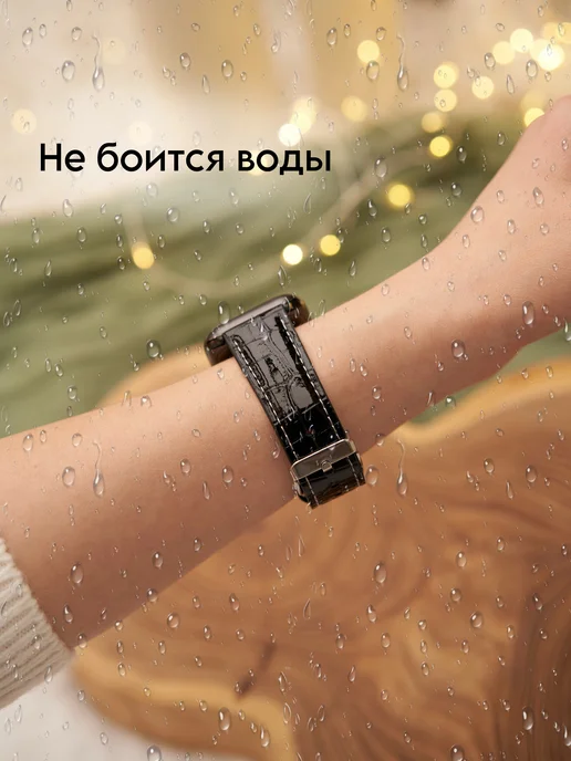 Ремешок для Apple Watch 42 44 45 46 49 кожаный браслет, черный, фото 8