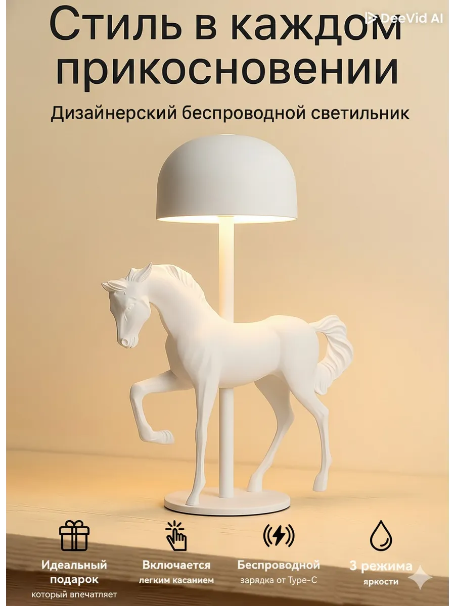 Лампа-полукруглая настольная с сенсорным управлением...