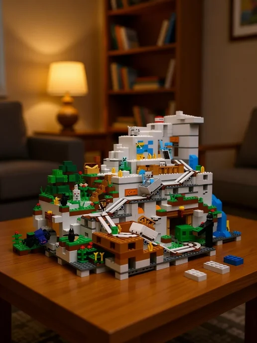 LEGO Игровой набор Minecraft Горная пещера 2688 деталей, синий