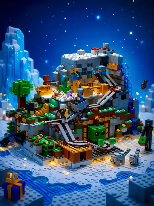 LEGO Игровой набор Minecraft Горная пещера 2688 деталей, синий, фото 2
