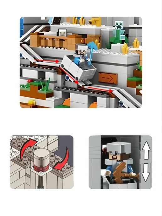 LEGO Игровой набор Minecraft Горная пещера 2688 деталей, синий, фото 6