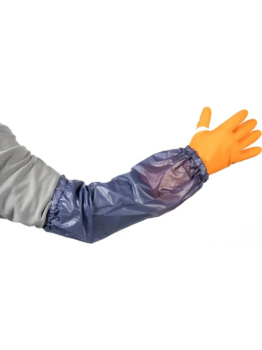 JETA SAFETY Нарукавники из ПВХ от кислот и щелочей, КЩС, синий
