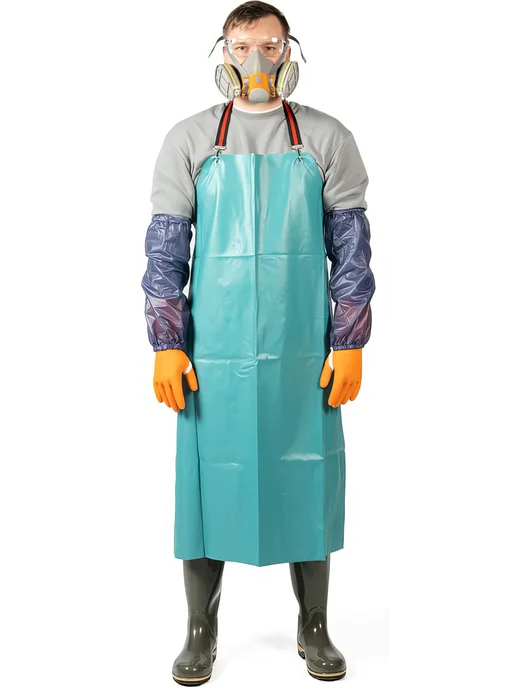JETA SAFETY Нарукавники из ПВХ от кислот и щелочей, КЩС, синий, фото 6