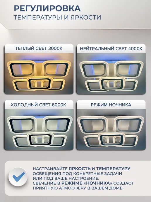 Neolight Люстра потолочная светодиодная с подсветкой, белый, фото 2
