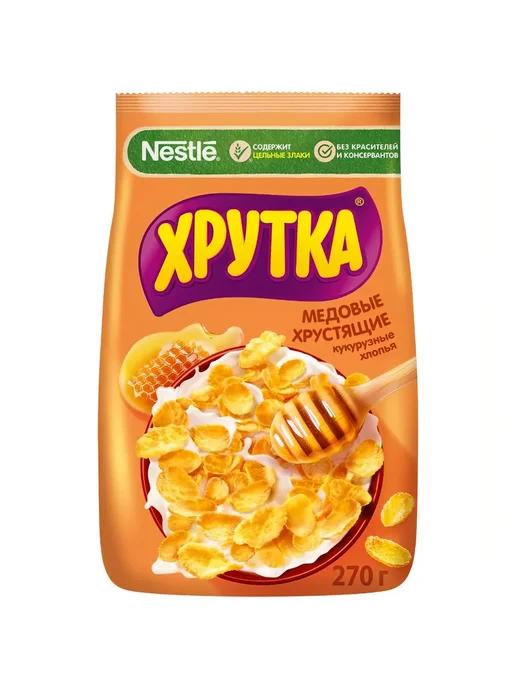 Хлопья кукурузные Хрутка медовые, 270г, 270 г, фото 2