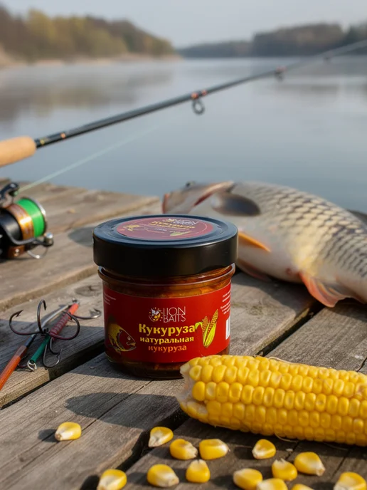 Lion Baits Зерно рыболовное Кукуруза натуральная стекло Кукуруза, вариант, фото 2