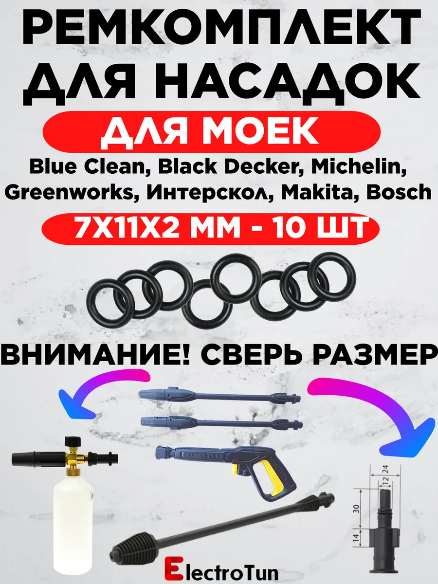 Уплотнительное кольцо штуцеров мойки высокого давления