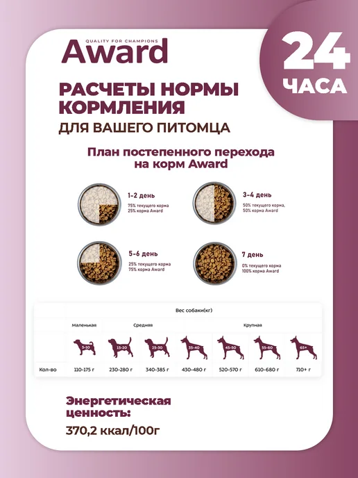 Сухой корм AWARD Белой для собак, рыба, 2 кг, фото 4