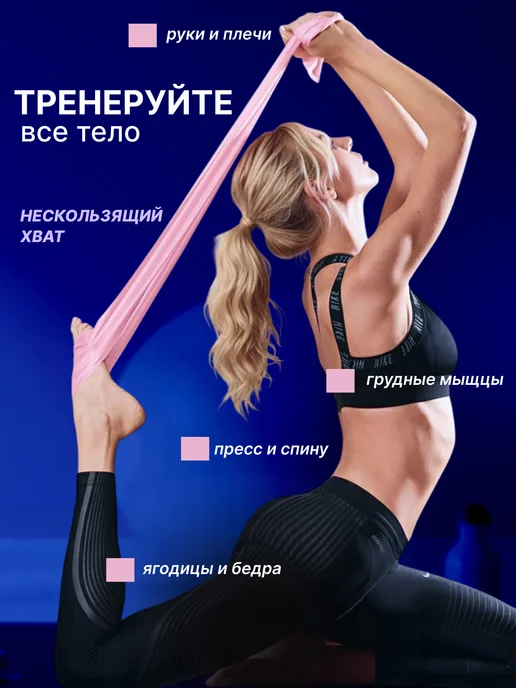 ZABANS Эспандер ленточный для пилатеса набор, фиолетовый, фото 4