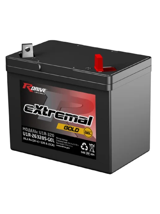 RDrive Гелевый мото аккумулятор U1R-26320S 12V 25Ah 25Ач, вариант, фото 2