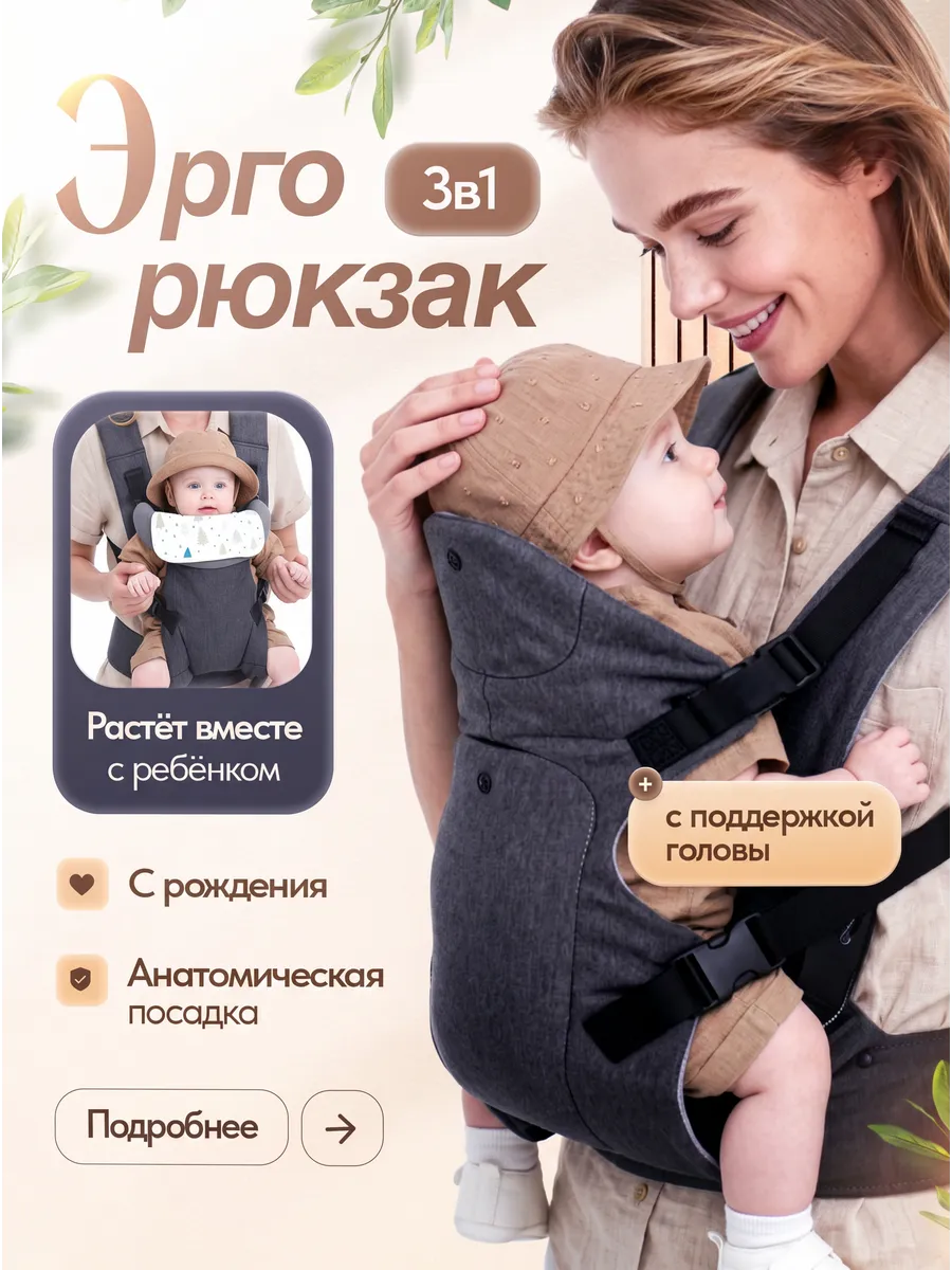 Эргорюкзак для новорожденных кенгуру переноска слинг