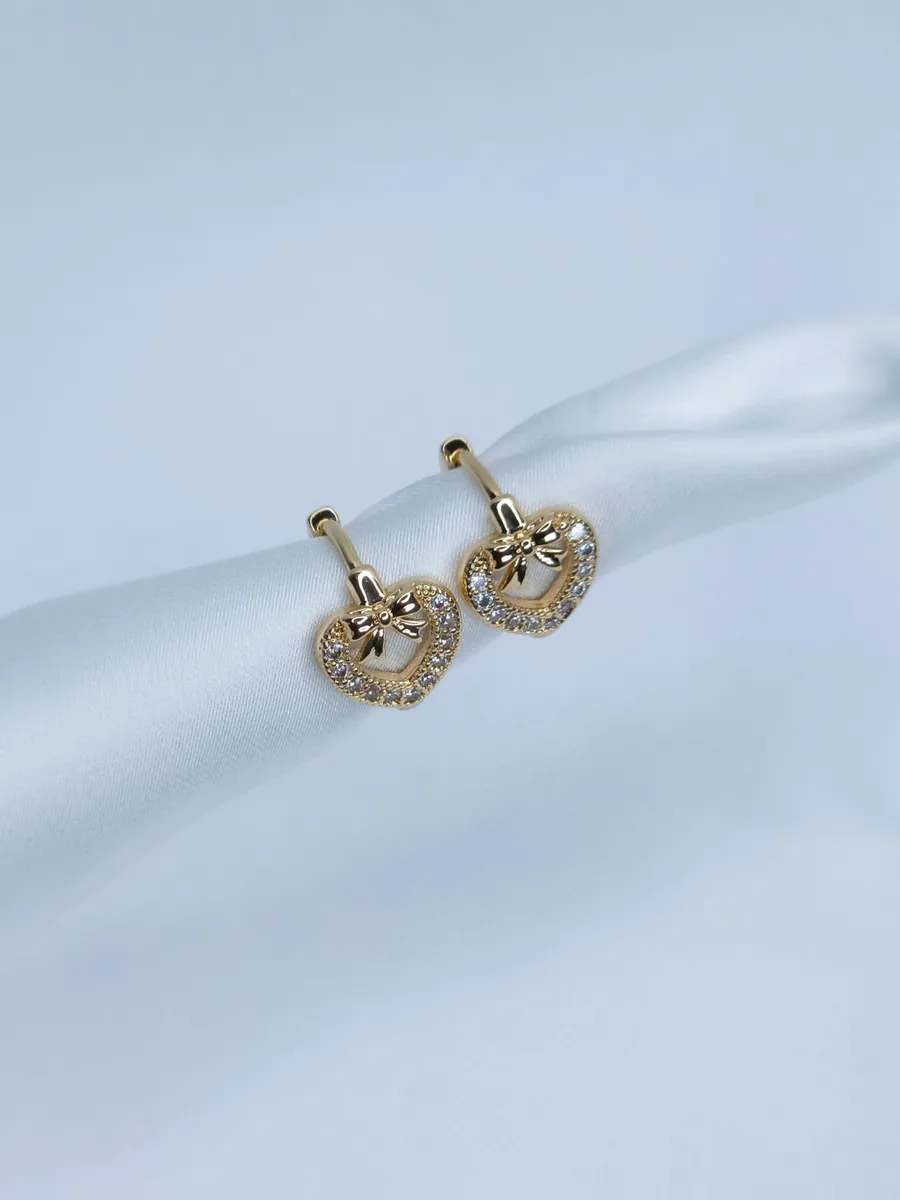 Детские серьги сердце 1,4 см.