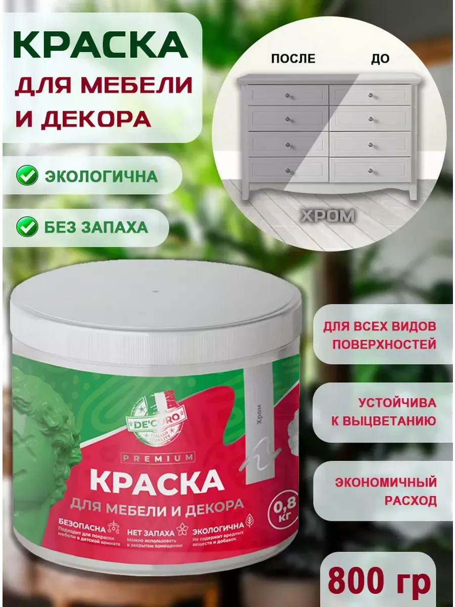 Краска для мебели и декора,хром