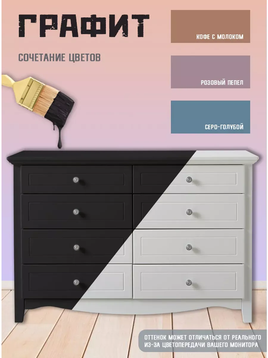 Краска для мебели и декора,графит фото 2