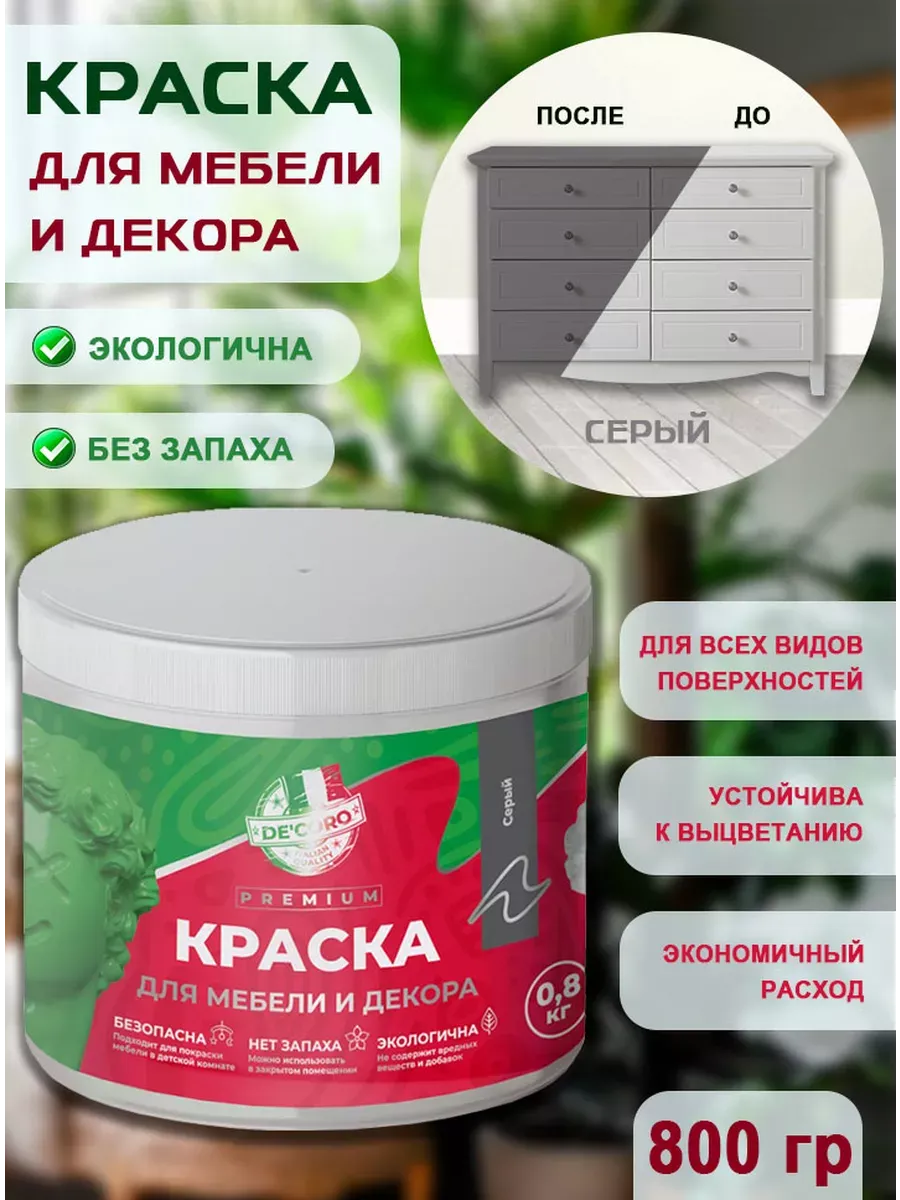 Краска для мебели и декора,серый